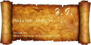 Heizler Irén névjegykártya
